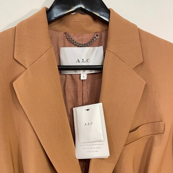 New ALC Maverick Lace-Up Blazer Tawny Brown 6, M $695 - Picture 7 of 9